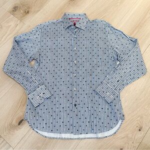 NWT VISCONTI BLACK Men's Patterned Striped Shirt Size Medium​